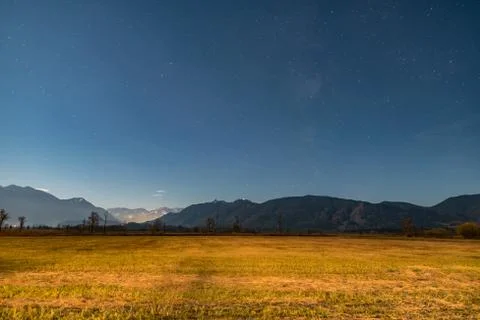 Night capture of the Murnauer Moos Stock Photos