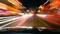 Night car drive around time lapse. Cars leave trace HD Footage