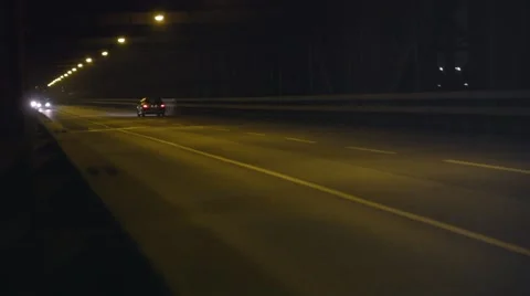 Night car Drive by Stock Footage