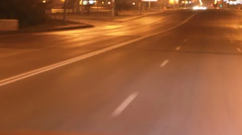 Night car driving Stock Footage 8958271