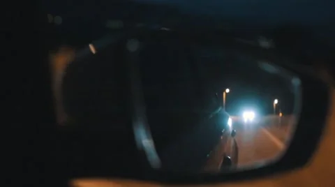 Night in car mirror Video stock 46239031