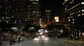 Night Car Traffic, Commuters, Downtown Los Angeles, LA, California, City Night HD Footage