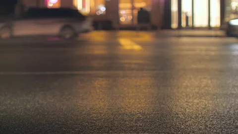 Night car traffic light evening dark blackout motion city Stock Footage 230722964