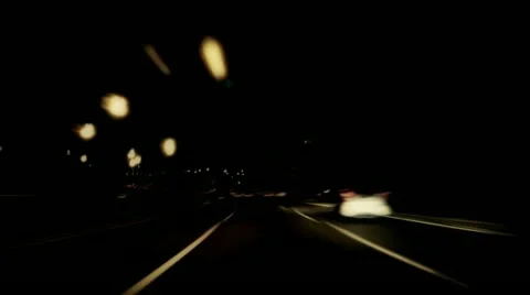Night Car Trip 02 Stock Footage 12163476