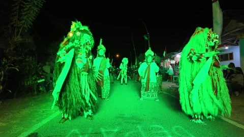 Night Carnival Parade Featuring Traditional Lion Dance Troupes Stock Footage 345201952