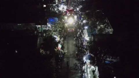 Night Carnival Video Drone Stock Footage 221662855
