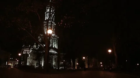 Night Cathedral Stock Footage 57508621