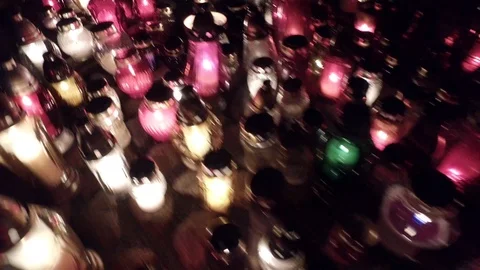 Night on a cemetery Video stock 97826330