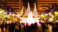 night Christmas holiday at constitution square in downtown Athens Greece HD Footage