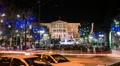 night Christmas holiday at constitution square in downtown Athens Greece HD Footage