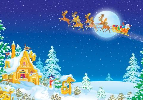 Night before Christmas Stock Illustration