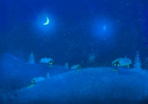 Night at Christmas Illustrazione stock