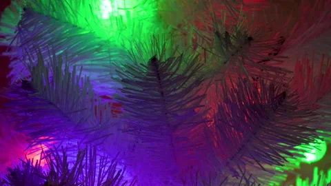 At night the Christmas tree flashes Stock Footage 160060611