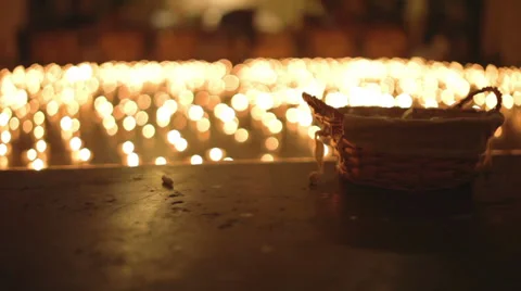 Night of Churches, with burning candles in the background Stock Footage 38670311