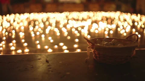 Night of Churches, burning candles  Stock Footage 38670408