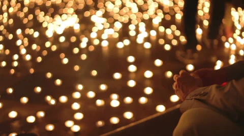 Night of Churches, high angled shot with man in the frame Stock Footage 38670383