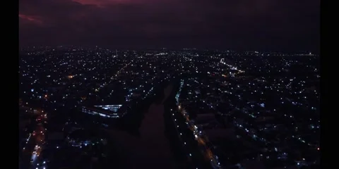 NIGHT CITY 2 DRONE Stock Footage 229686353