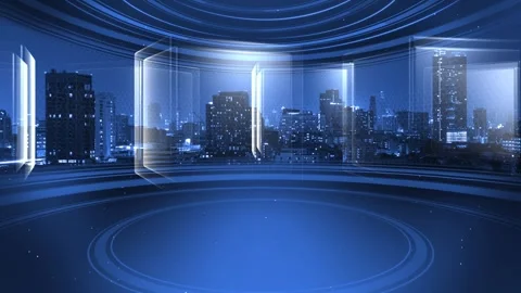Night city 3D rendering background is perfect for any type of news or inform Stock Footage 282197920