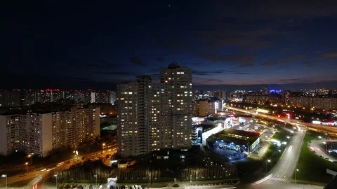 Night city 4k timelapse Stock Footage 127745259