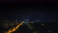 The night city against the lightning background 4k or 4k+ Resolution