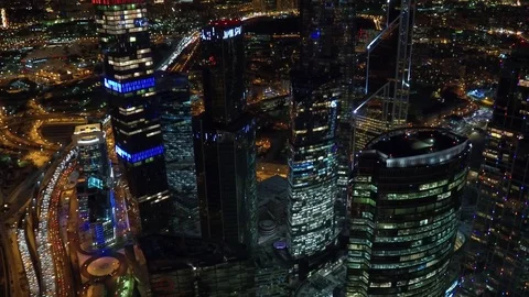 Night city Air Video stock 80143074