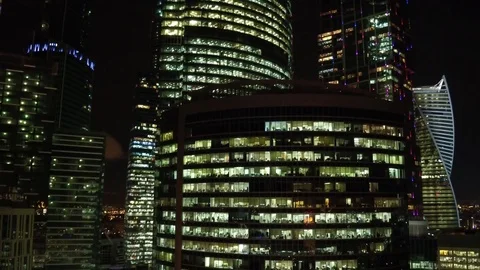 Night city Air Stock Footage