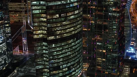 Night city Air Video stock 80143249