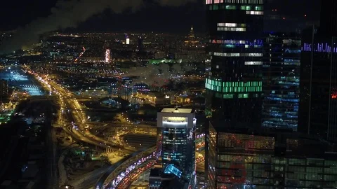 Night city Air Video stock 80143285