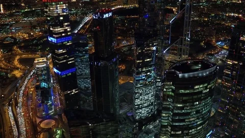Night city Air Stock Footage