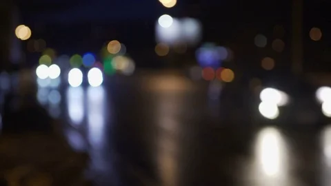 Night city. Background with car lights. Defocused image of the night road. Bokeh 스톡 동영상 73005448