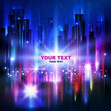 Night city background Stock Illustration