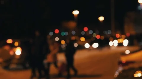 Night city. blur background Stock Footage 71389551