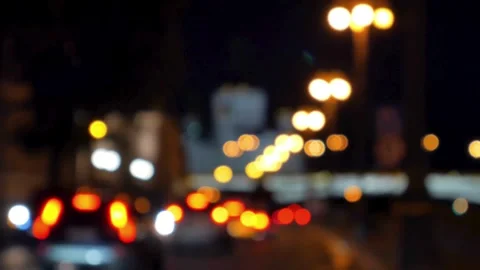 Night city with blurry background Stock Footage 308681763