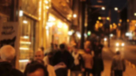 Night City Crowd Stock Footage 35137890