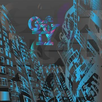 Night city in the dark Stock Illustration