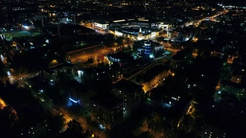 Night city with drone Stock Footage 103108030