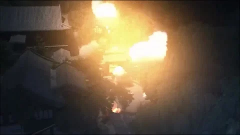 Night city explosion Video stock 235264635