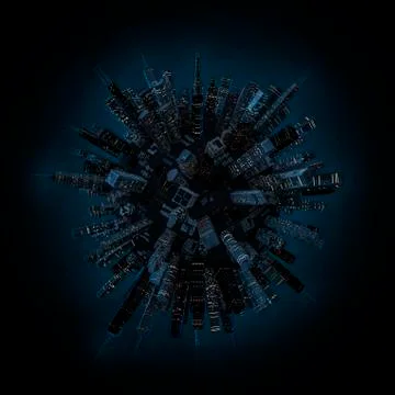 Night city globe Illustrazione stock