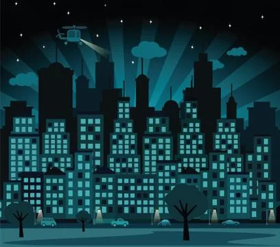 Night city Stock Illustration