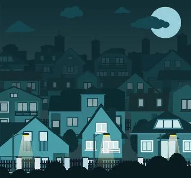 Night city Stock Illustration