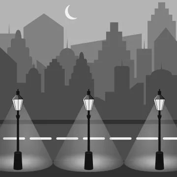 Night city Stock Illustration