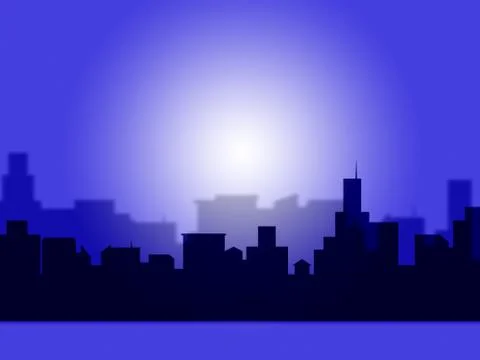 Night city indicating blank space and copy-space Stock Illustration