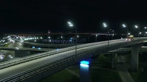 Night city Kiev. Ukraine. Modern architecture. Stock-Footage 166399788