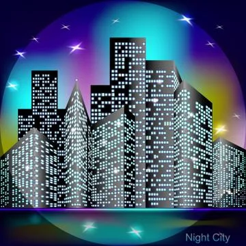 Night city light Illustrazione stock