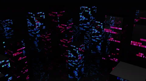 Night City Light Vj Loop 4K 03 Vidéo 54594165