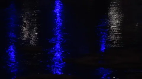 Night city lights reflection on river  abstract  background Stock Footage 104330516