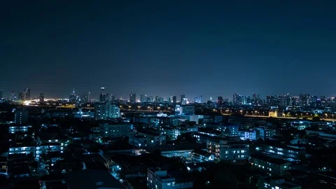 Night city lights, time lapse Stock Footage 84469787
