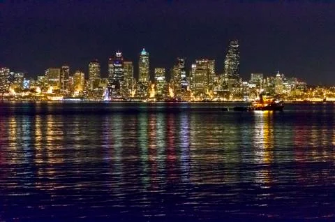 Night city Stockfoto's