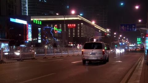 Night city road Stock Footage 253773154