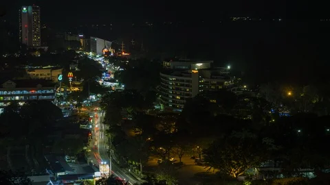 Night city scape timelapse Stock Footage 120510980